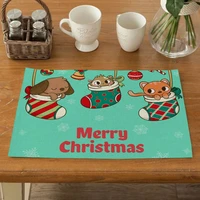 fuwatacchi christmas sock placemat for dinning table mats xmas gift drink coasters pads tableware napkins tea party accessories