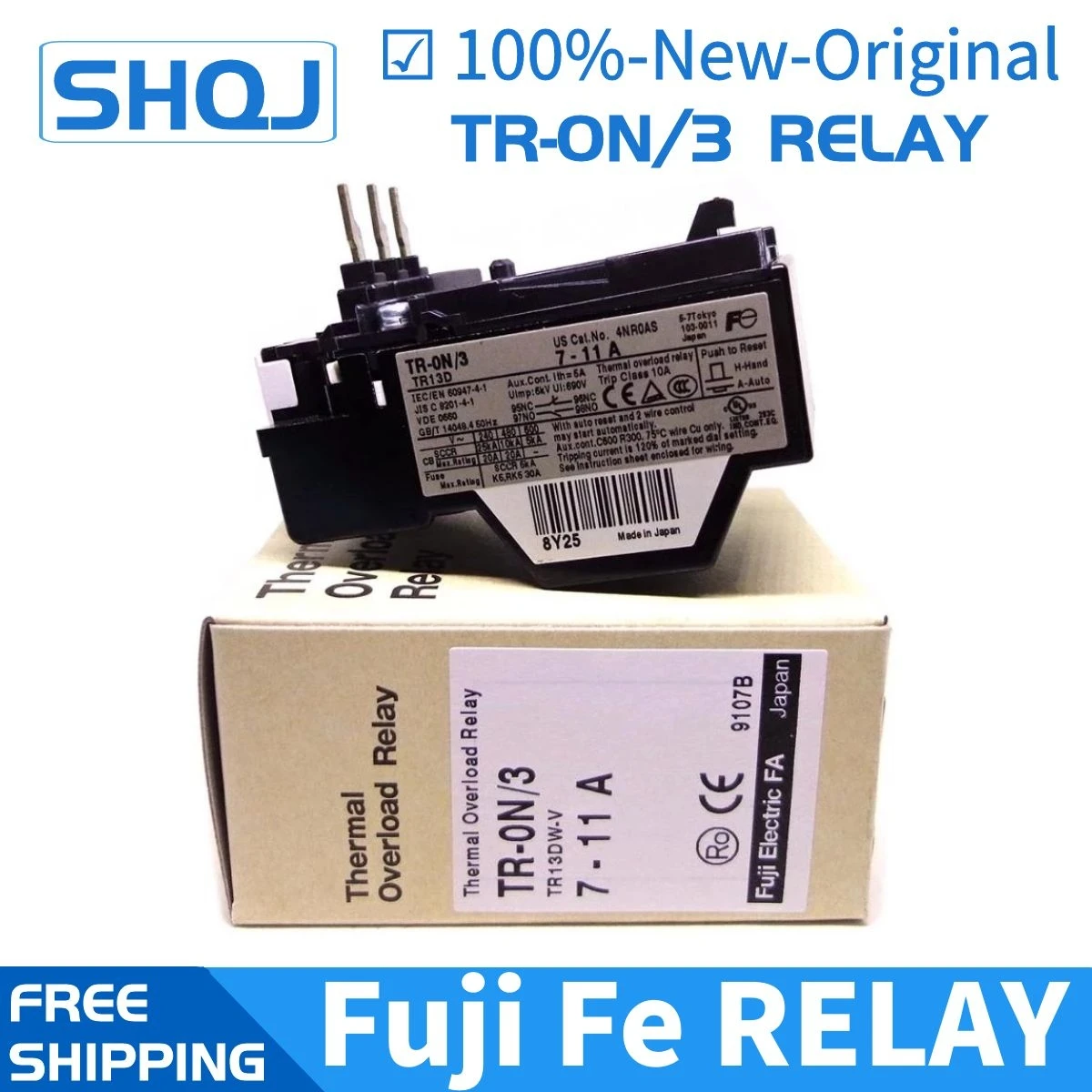 

FE fuji Thermal Overload RELAY TR-0N/3 TR-ON/3 TR13D 7-11A 0.1-13A Brand new and original relay