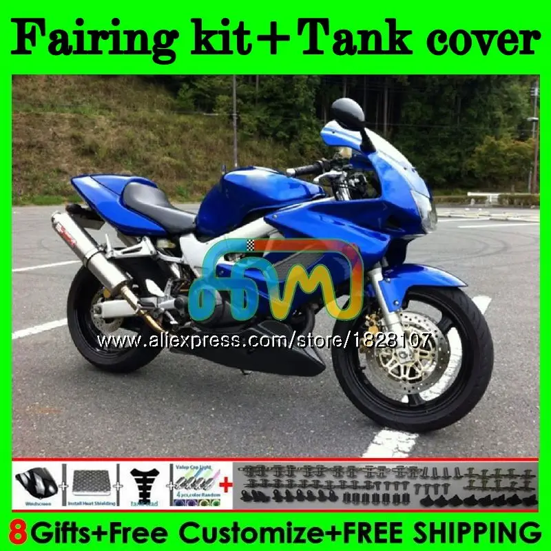 

+Tank For HONDA SuperHawk VTR1000F 97 98 02 03 04 05 Stock blue 160BS.33 VTR1000 F VTR 1000F 1997 2002 2003 2004 2005 Fairing