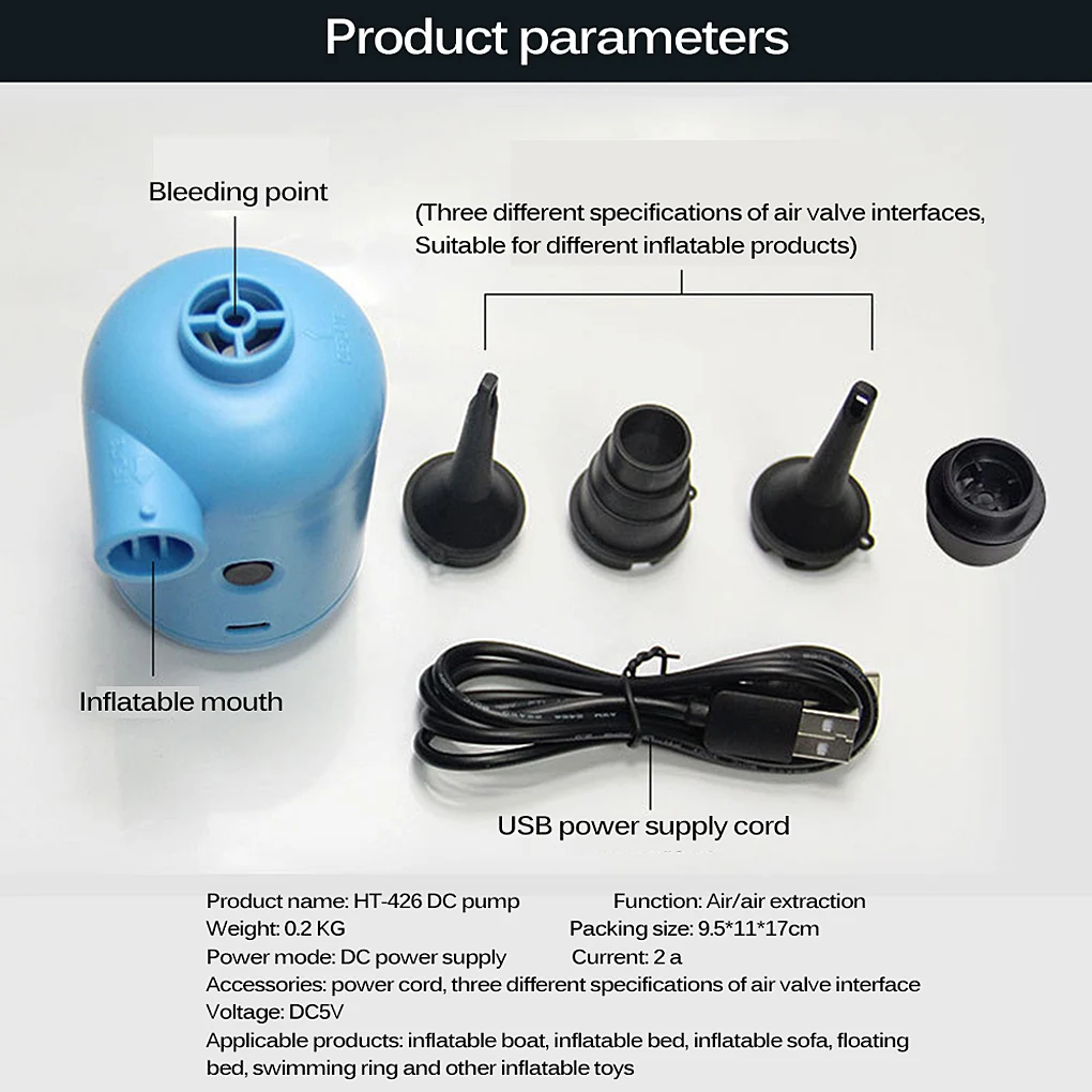 Портативный электрический воздушный насос с USB матрас для лодки дивана