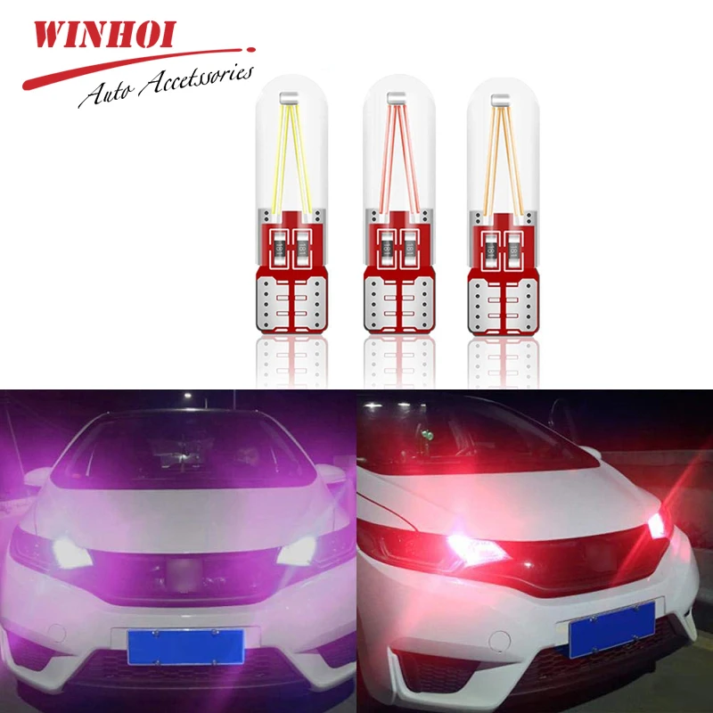 10 шт. T10 Led Canbus W5W 194 168 силикагель COB лампа для номерного знака Универсальный