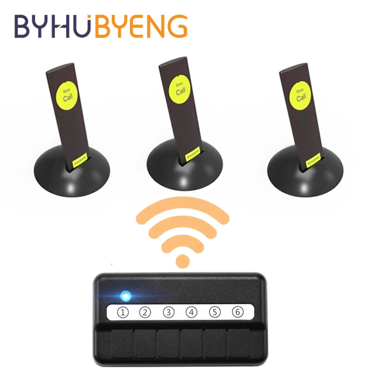 BYHUBYENG офисный звонок напоминание пейджер для руководителя 6 клавиш беспроводной
