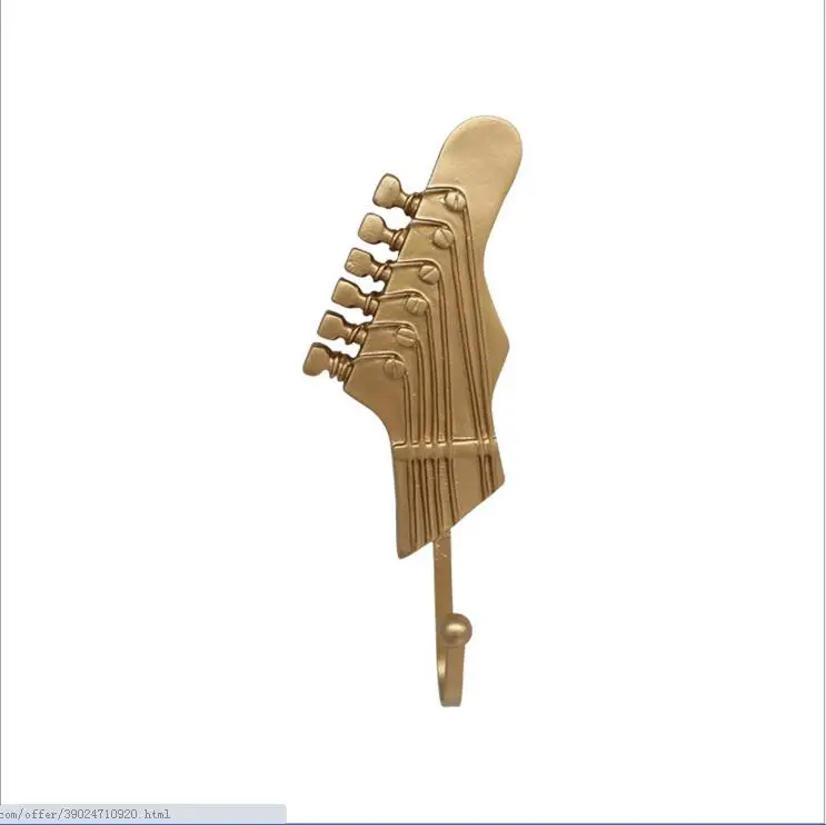 3 шт./лот Золотой гитарный дизайн настенный крючок железная вешалка для пальто