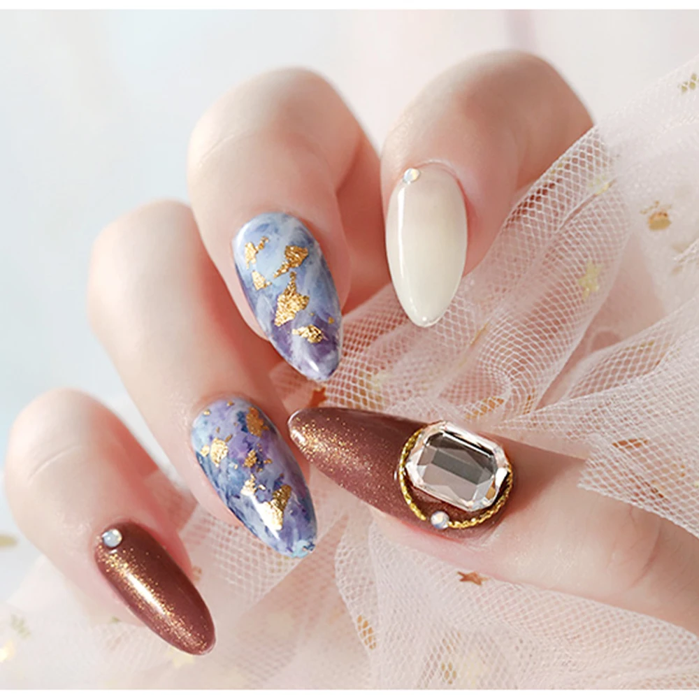 Искусственные хлопья для золотых листьев украшения ногтей живопись скользящие