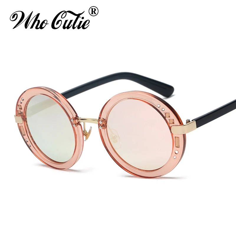 Женские круглые солнцезащитные очки WHO CUTIE маленькие стразы в стиле ретро с