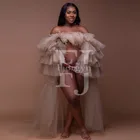 Сексуальные Платья для беременных с открытыми плечами для фотосессии платье для будущей матери платье для беременных Вечерние платья с оборками халаты для будущей матери