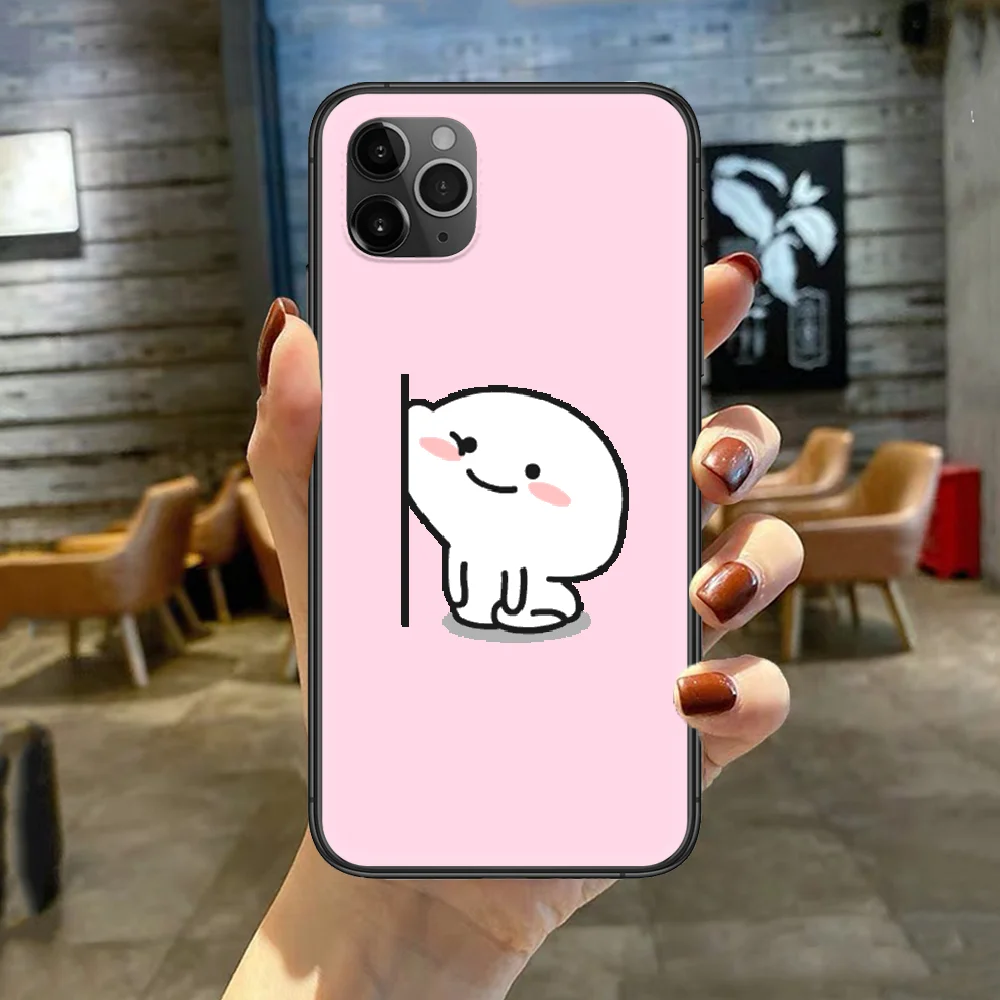 

Qubys Sticker Cute Cartoon Phone Case Cover For Iphone 5 5S 6 6S PLUS 7 8 11 12 Mini X XR XS PRO SE 2020 MAX black Funda