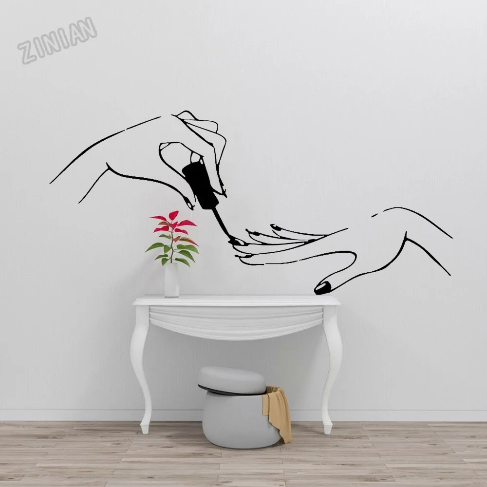 Модные настенные наклейки для женщин комнатные ногти красота искусственный