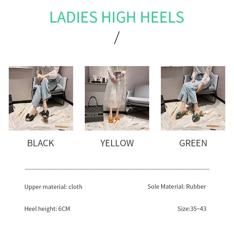 

High-Heeled Sandals Comfortable Slippers Breathable Thick Heel Sandals Women New 2021 Shoes For Women Summer Flip-Flops