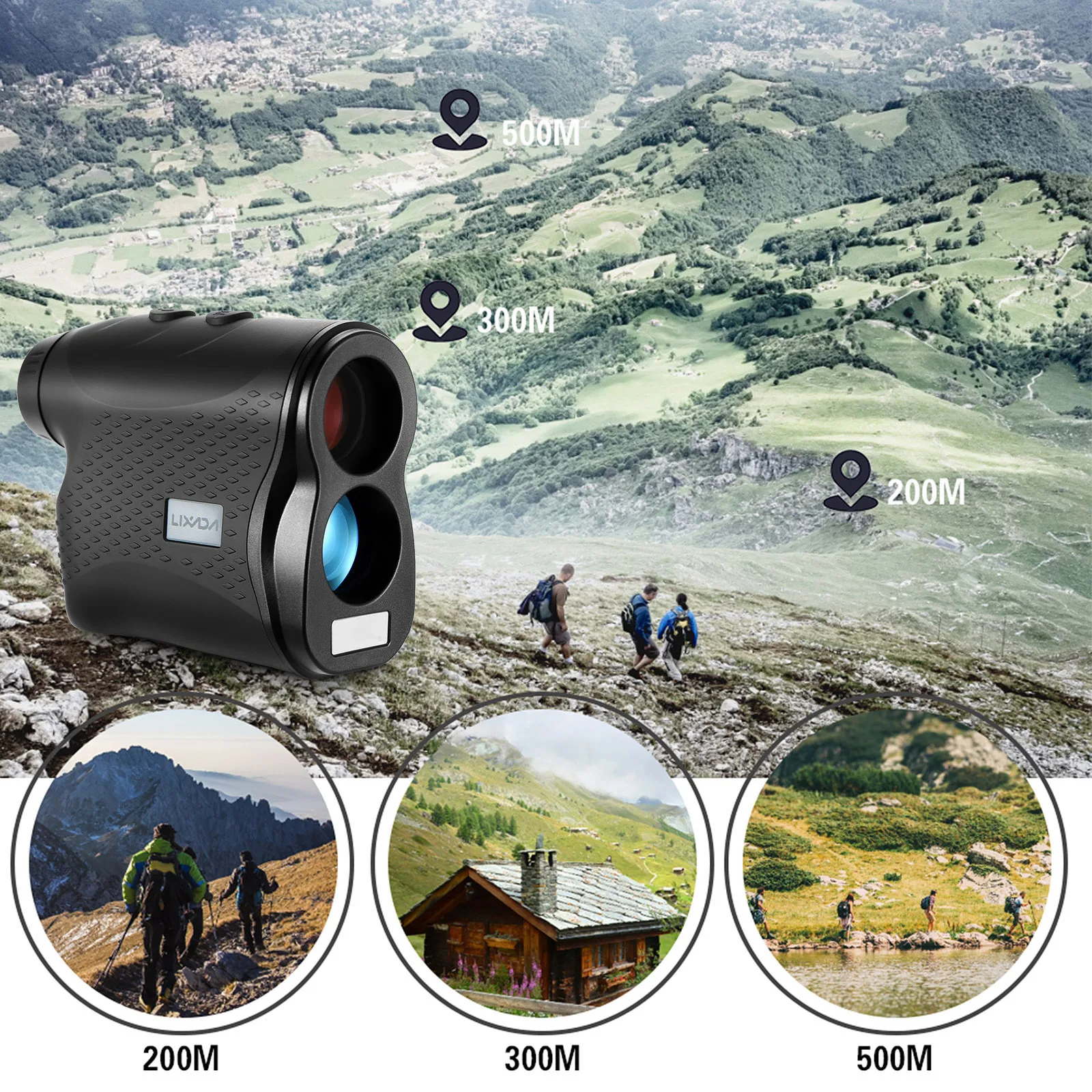 

LIXADA 6X25mm Hunting Rangefinder Lightweight High Accuracy Telescope Laser Golf Rangefinder Digital Rangefinder Measuring Tool