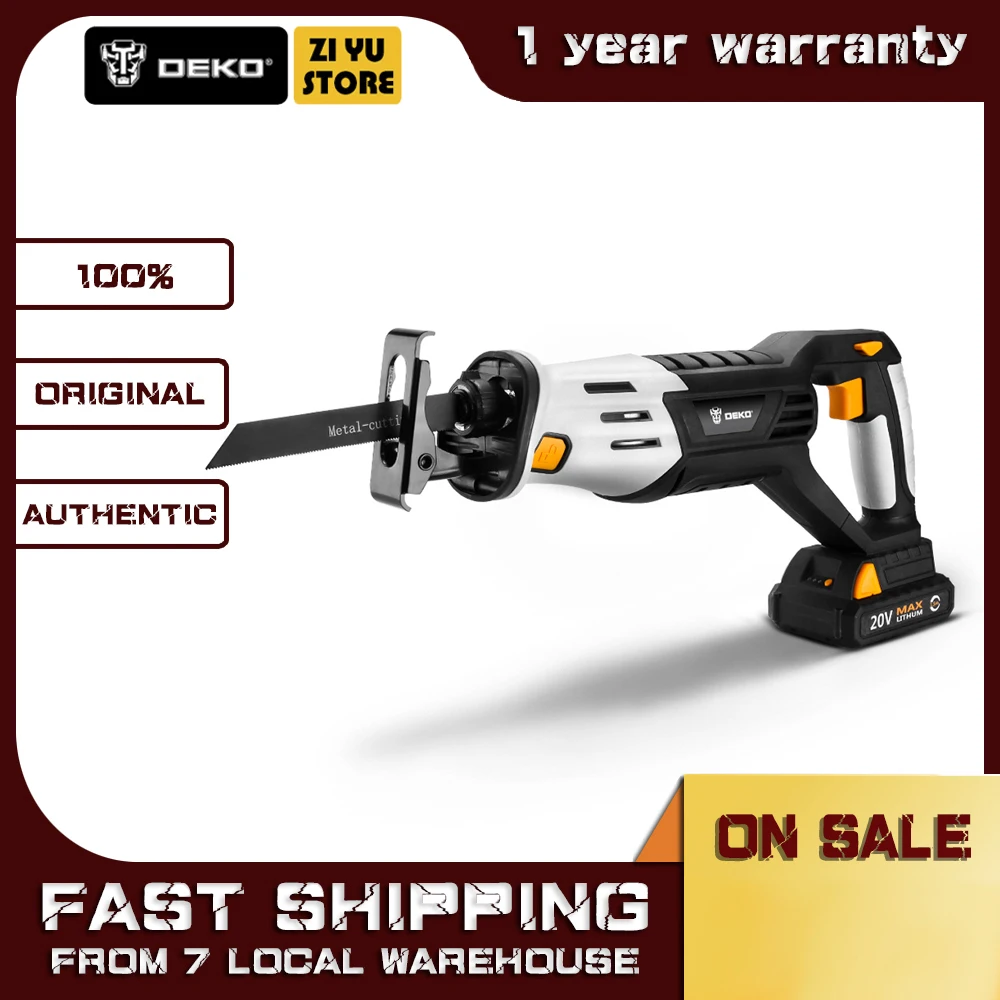 DEKO 20 в Беспроводная сабельная пила с регулируемой скоростью батареей и 4 лезвиями