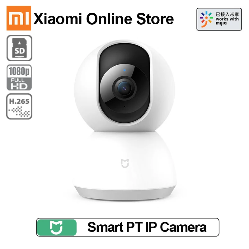 Xiaomi Mijia Wifi PT радионяня с головкой колыбели 1080 панорамная IP камера 2 Мп Wifi двухсторонняя аудио 360 Угол ИК Веб-камера