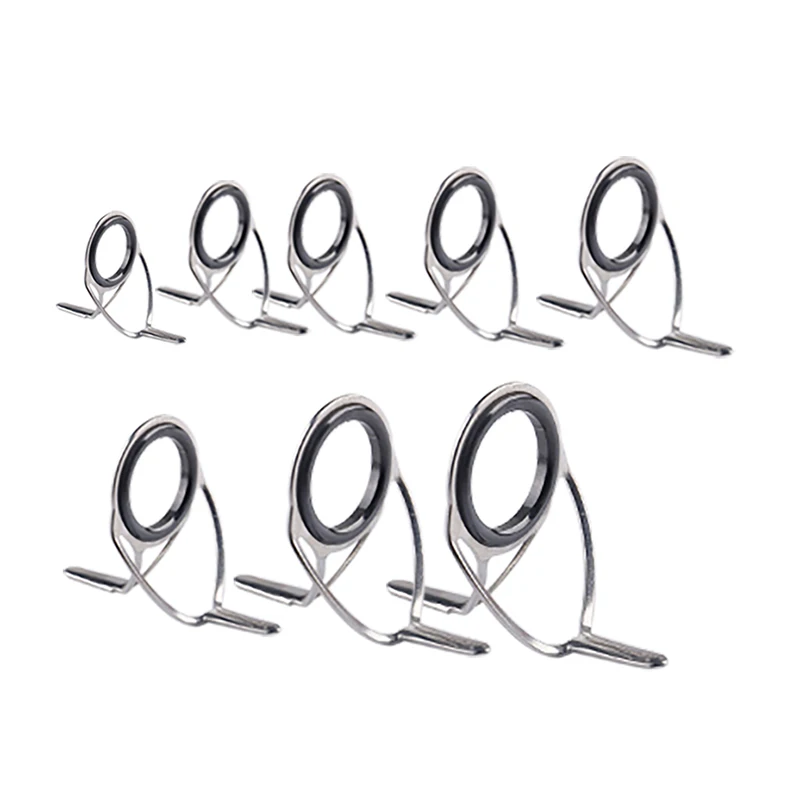 

Fishing Guide Ring 8 Pieces Stainless Steel Integrated Raft Pole Double Foot Guide Ring Ceramic Wire Loop