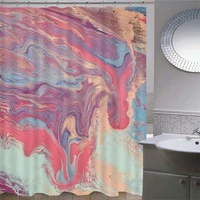 abstract art marbling 3d printing shower curtains waterproof white bathroom curtain simple style bathtub insulation home decor