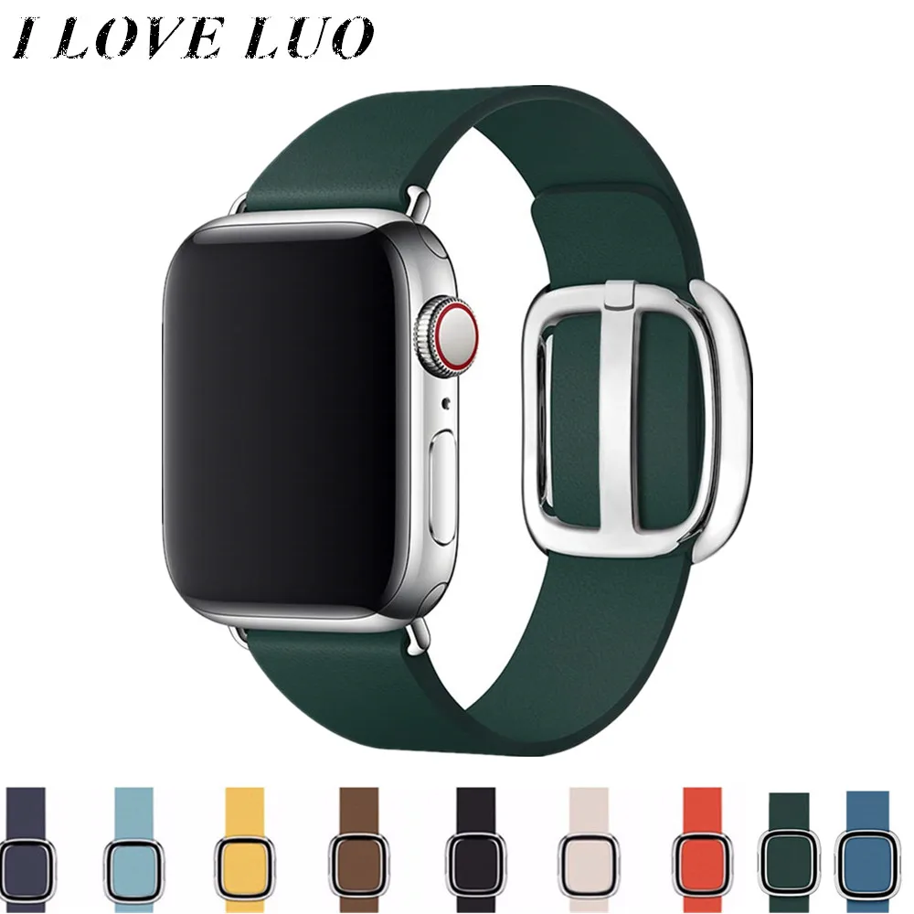 Современный ремешок с пряжкой для Apple Watch band 5 4 3 iwatch band 44 мм/40 мм 42 мм/38 мм correa кожаный браслет часы аксессуары