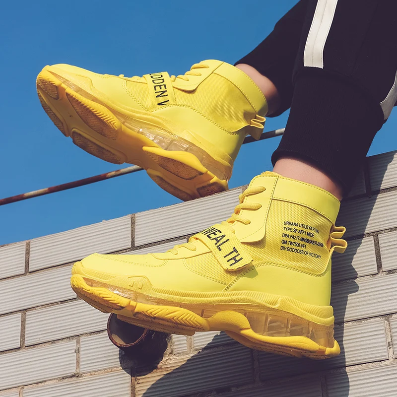 Leo/высокие кроссовки для бега Мужские на платформе с толстой подошвой Высокое