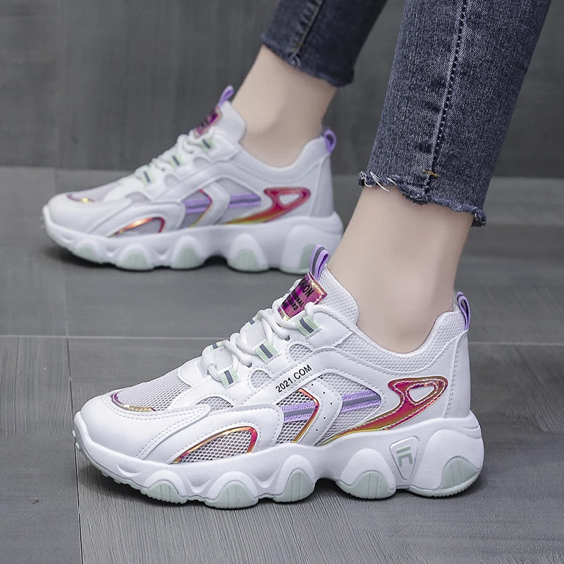 

Fashion Women's Sneakers 2021 Summer White Chunky Sneakers Women Sports Shoes Designer Tennis Vulcanized basket zapatillas mujer
