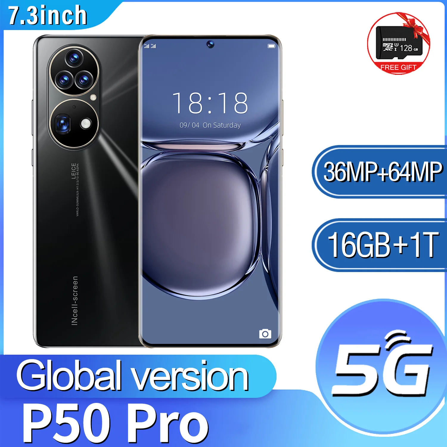 

Global version 7.3 inch Original P50 PRO Smartphone 5G 16GB+1TB 6800mAh 64MP Camera Unlocked Mobile Phones Celulares Cellphones