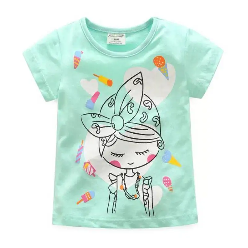

Kids Summer T-shirts Cartoon Printed Girls Tees Children Kids Tops Short-sleeve Clothes