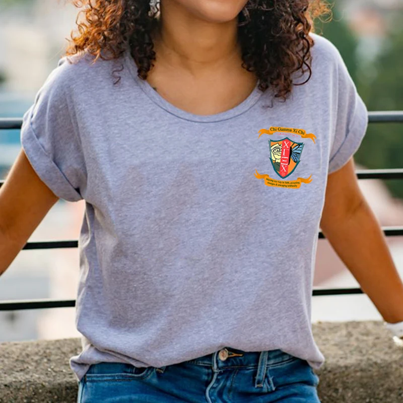

Chi Gamma Xi Chi T-Shirt Fashion printed casual short-sleeved T-Shirt