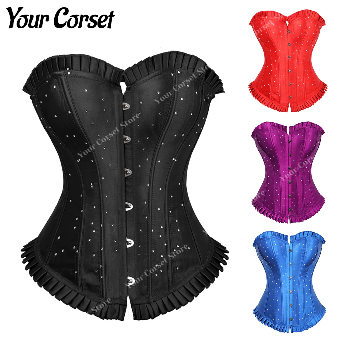 

Женский корсет, регулируемый корсет-бюстье, сексуальный черный корсет для женщин, винтажный атласный бюстье, топы, будуарные наряды