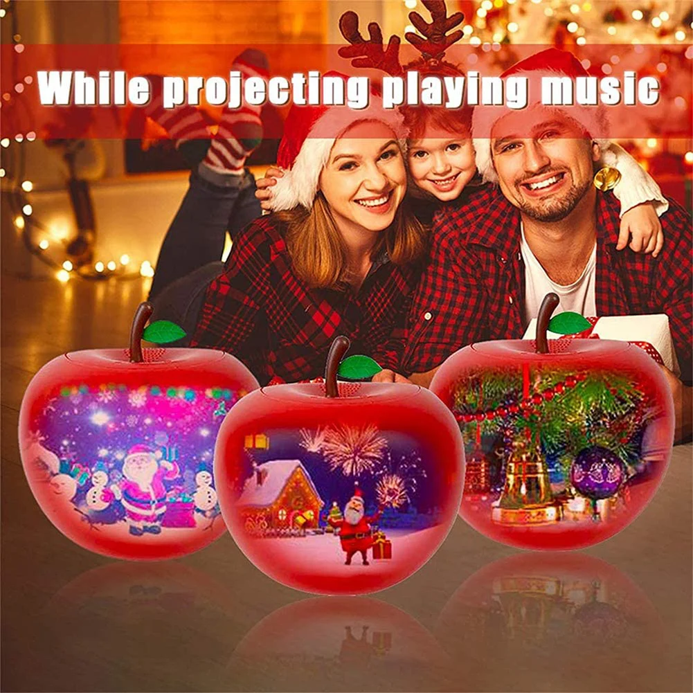 

Christmas LED Apple Projection Lamp New Year Flash Animated Christmas Projector Light Home Christmas Decoration Ornament