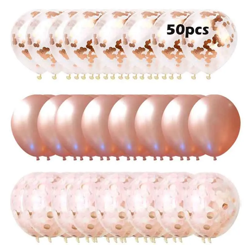 50 шт./лот мульти конфетти шары розовое золото гелиевые для мальчиков и девочек с
