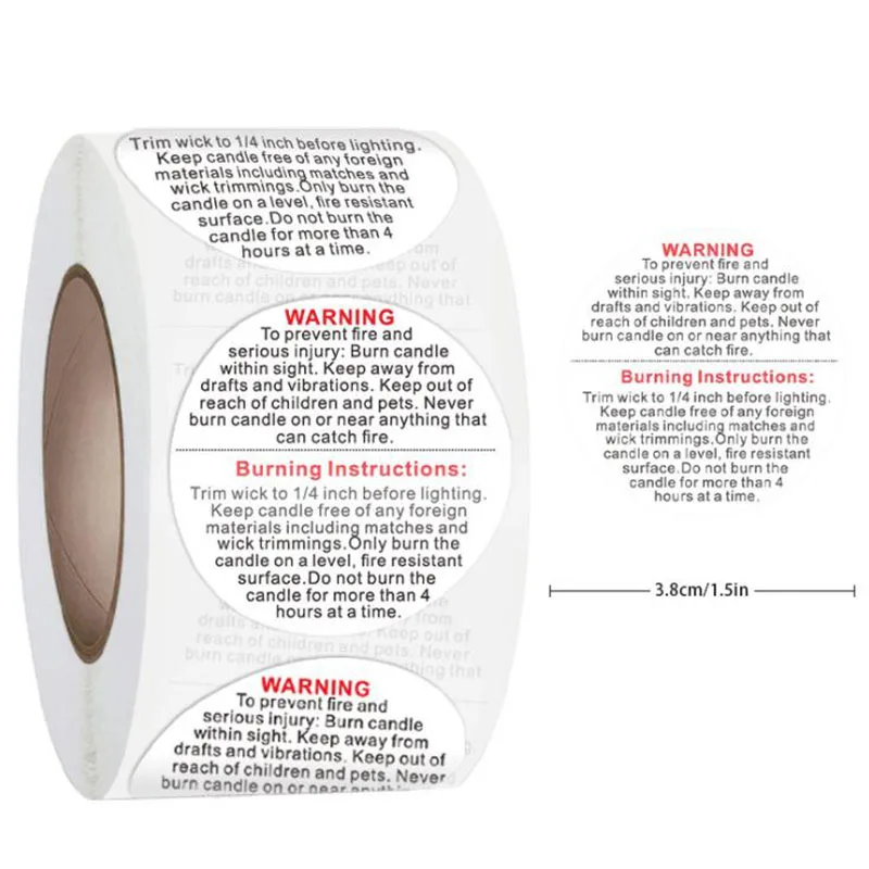 

500 шт./рулон мелованная бумага английский праздничный Декор конверт Рождественский стикер свеча предупреждающий стикер Круглый рулон стик...