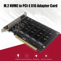m 2 nvme to pci e x16 adapter card with four m 2 m key ph44 nvme 4 disk array expansion card for 2230224222602280 ssd