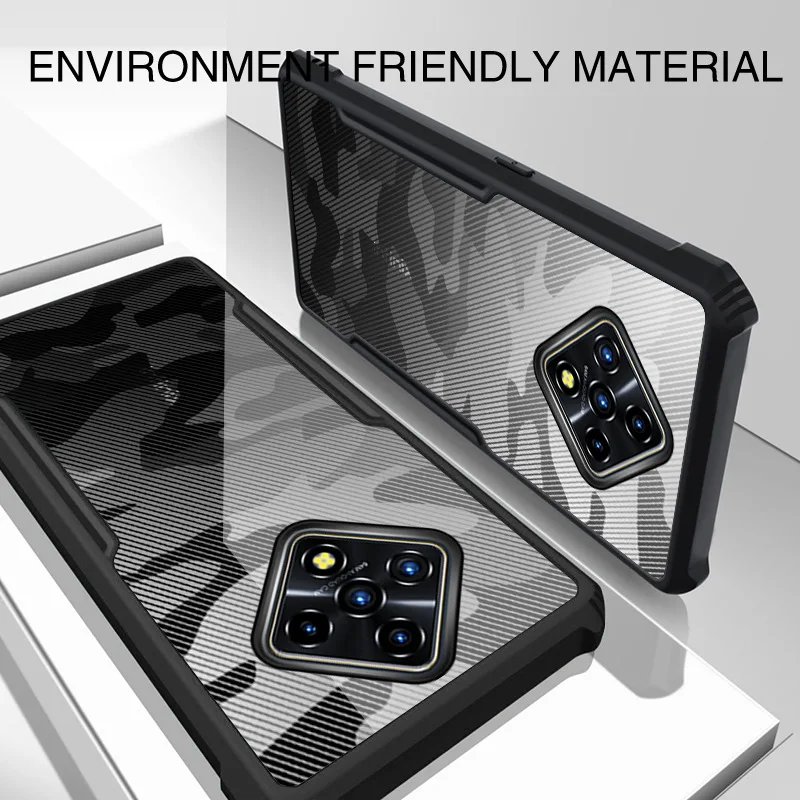 

For Infinix Zero 8 Case Airbag Case Camouflage Acrylic PC+TPU Anti-knock Armor Back Cover for infinix Zero 8 capa Rzants