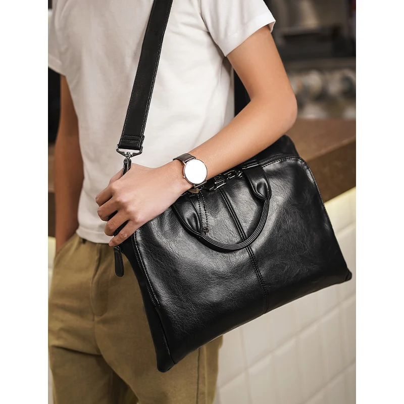 Мужская сумка мессенджер GUMST вместительный деловой портфель из искусственной