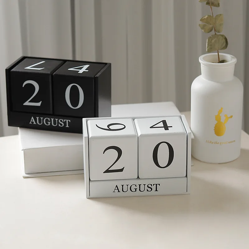 

Wooden Creative Desktop Setting Calendar Perpetual Calendar Eternal Calendar Home Decorations For Study Office Desktop Decor
