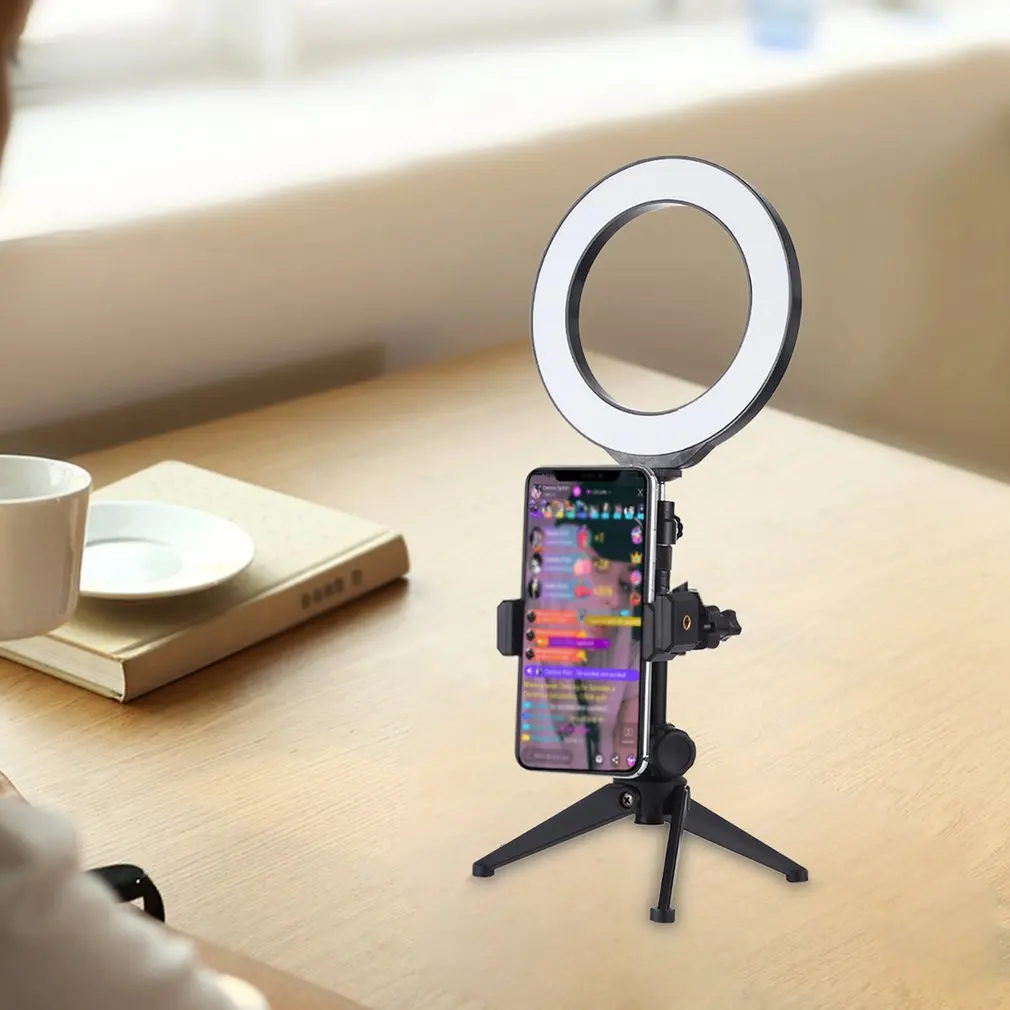 

Adapter Mount Phone Clamp Bracket Fill Light Tripod Led Ring Light Desktop Self-timer Anchor Beauty Photo Lighting