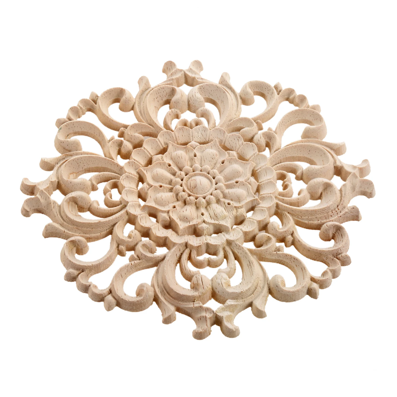 

1 pc vintage Floral Woodcarving Corner unpainted Wood Carved Decal Onlay Applique Decorative Sculpture for cupboard wall doors