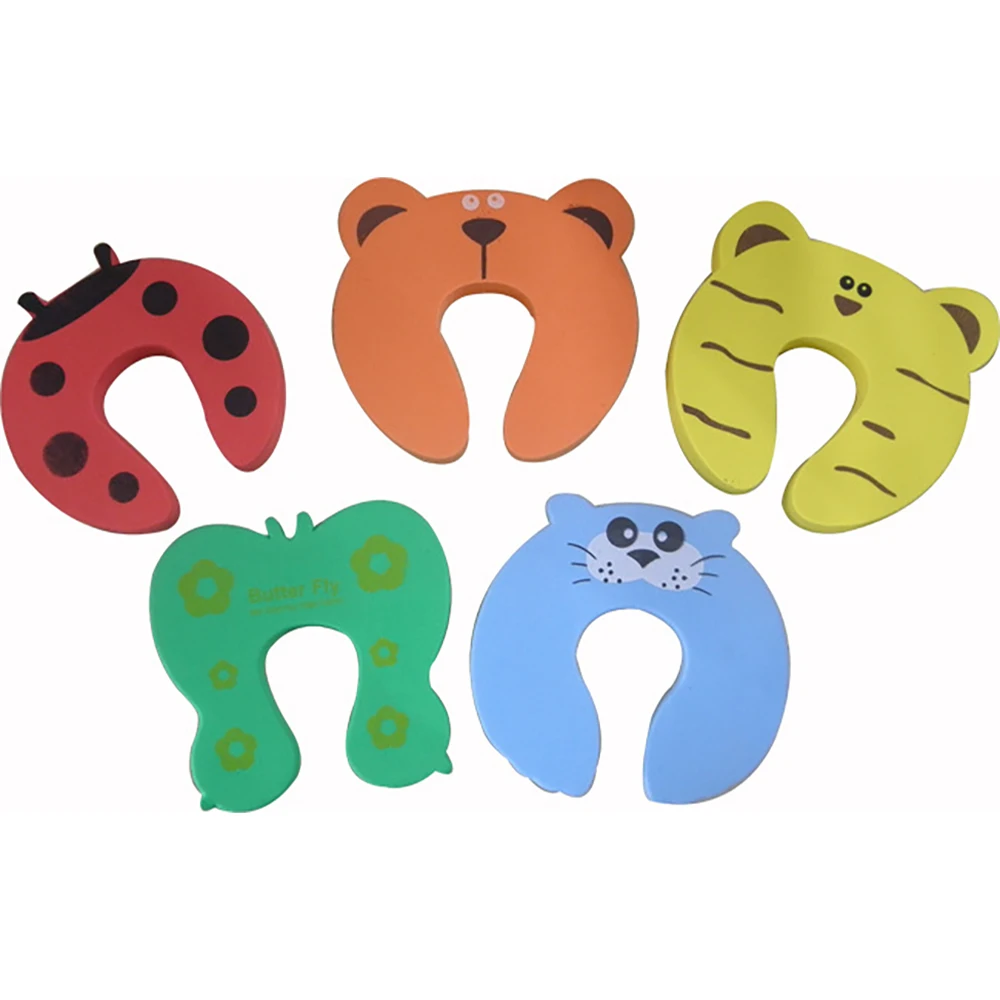 Детская безопасная дверная стопа с мультяшными животными защитная пробка для