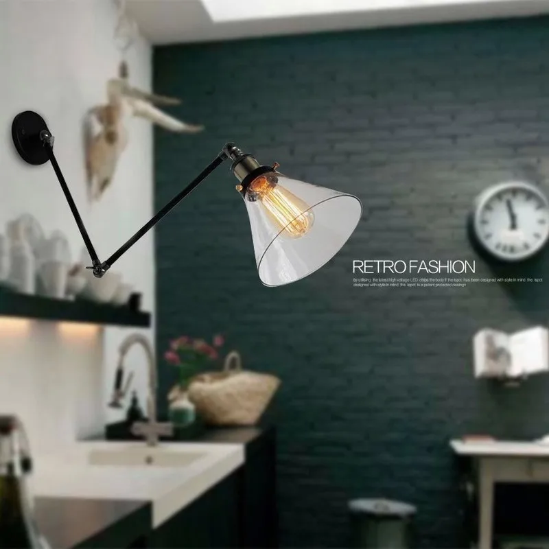 

Steel industry's Vintage Glass deck, balcony, wall lamp, stair corridor, bedroom mirror, night lamp, folding bedroom light