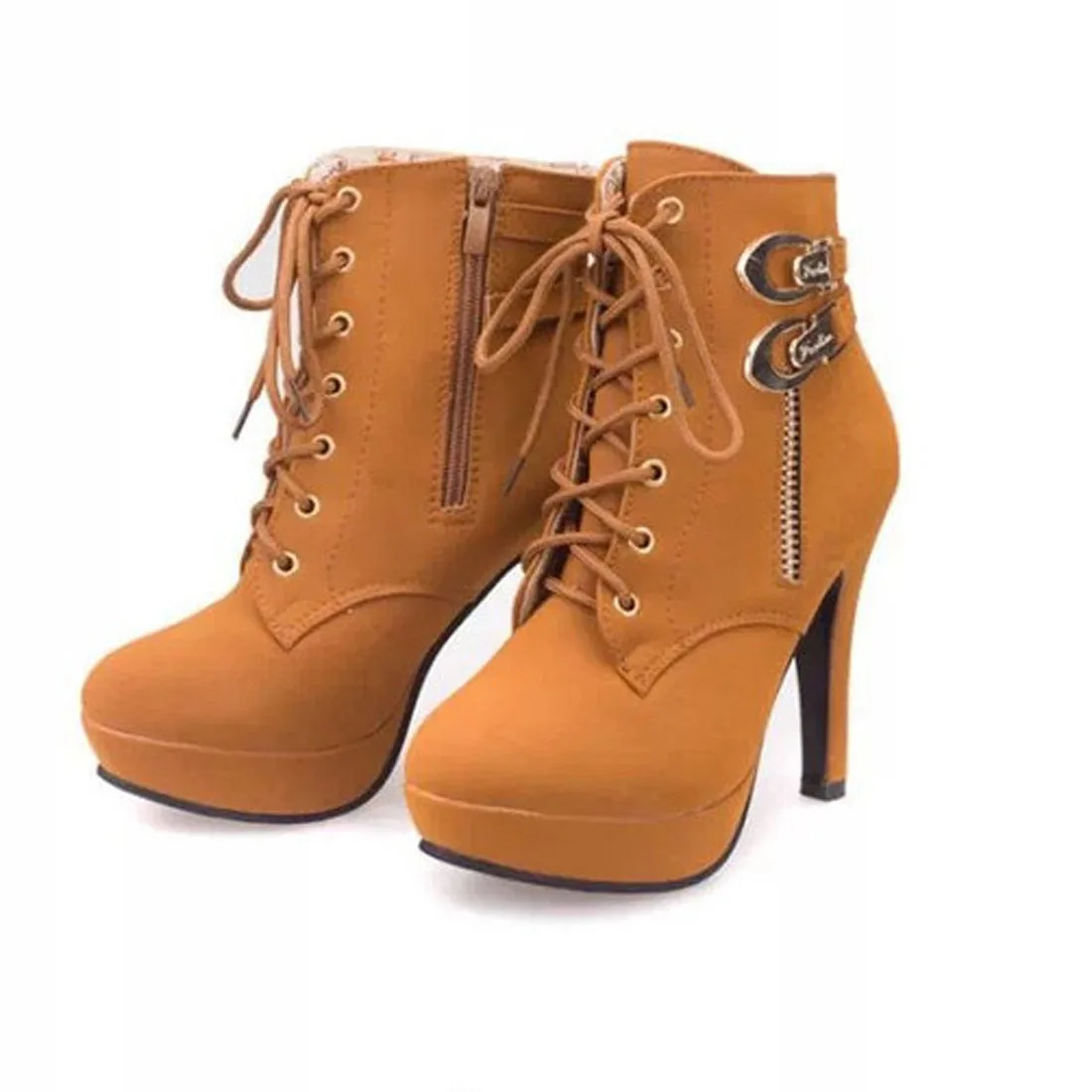 Женские ботильоны на высоком каблуке со шнуровкой кожаная женская обувь