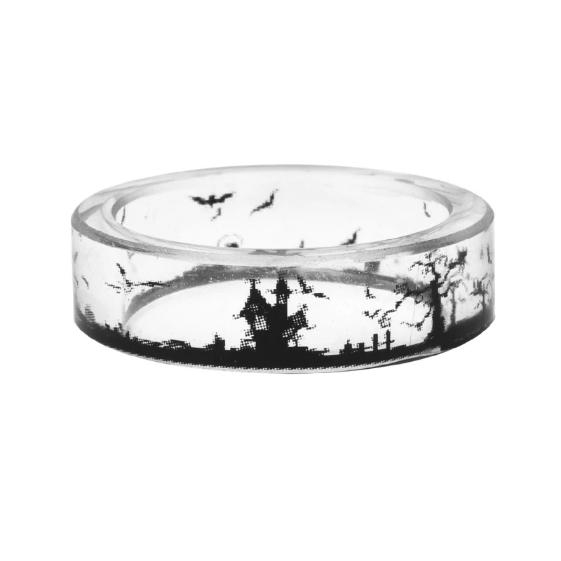 7 Stye Fashion Transparent Tree And Birds Resin Ring Ink Painting Scenery Inside Party Jewelry Cute Rings for Women Gifts | Украшения и