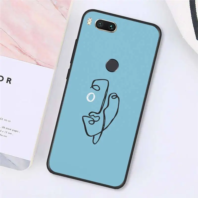 

Retro lines Abstract artistic face Phone Case For Xiaomi Redmi note 7 8 9 t max3 s 10 pro lite cover funda coque shell