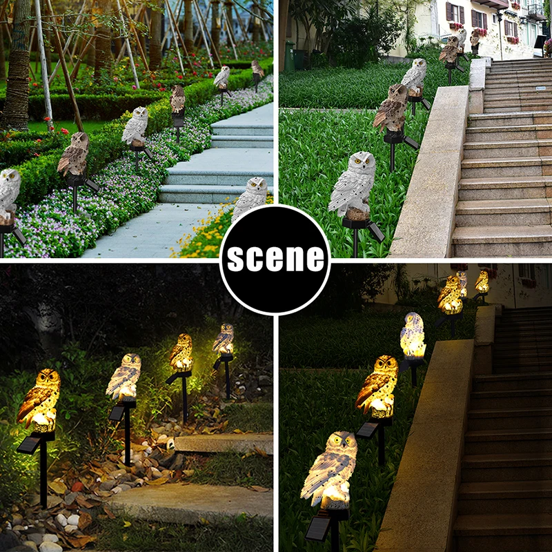 

Owl Shape Solar Light Outdoor Waterproof Garden Decoration Animal Solar Lamp Warm White Lighting Lights For Yard Lawn