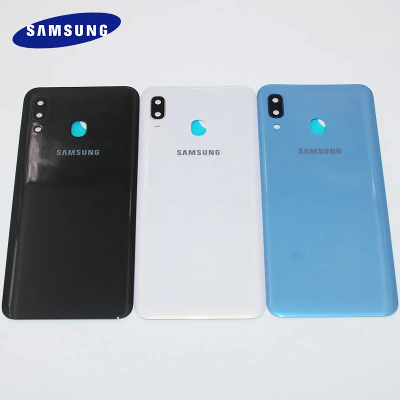 

Samsung A30 Battery Back Cover Original Glass Moblie Phone Replacement Door Housing Case For Galaxy A30 With Camera Lens&Sticker