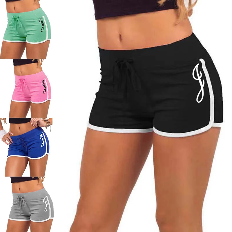 

Шорты женские спортивные свободного кроя, маленькие Узкие повседневные Простые штаны с принтом, три минуты, большие размеры, лето 2021