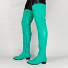 Женские ботфорты на низком каблуке, с круглым носком, на молнии сбоку