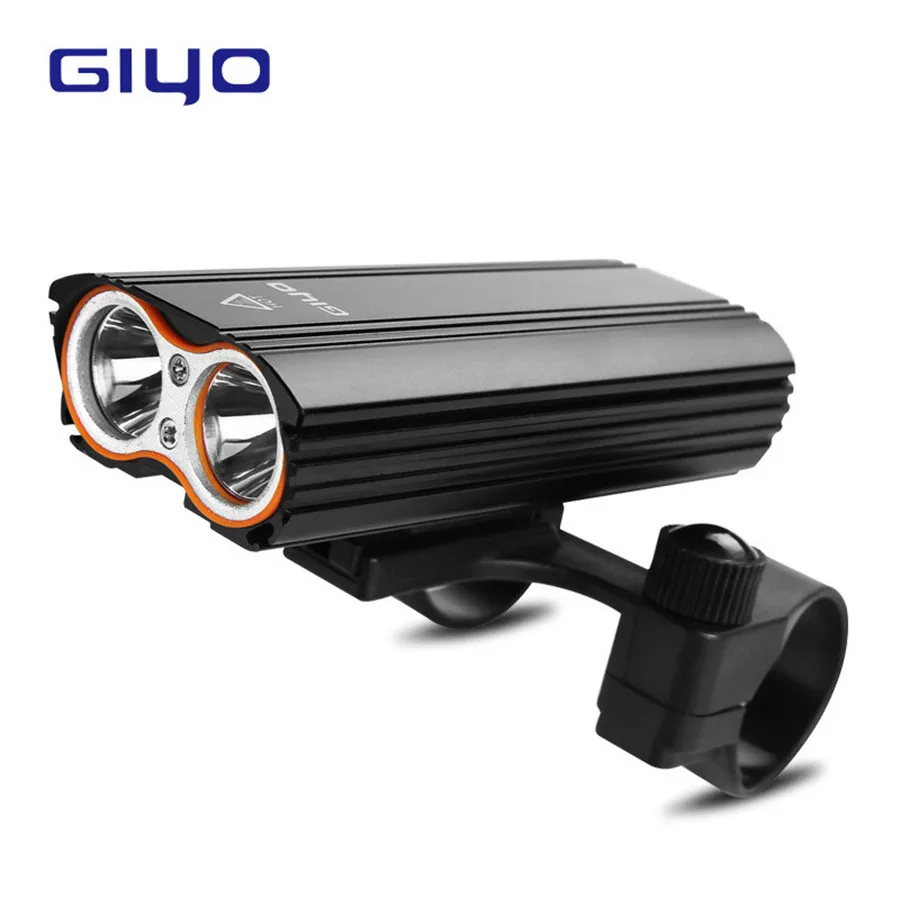 

GYIO-luz delantera de bicicleta, Faro de 2400LM, 2 baterías, T6 led, luz delantera de la bicicleta, linterna para ciclismo, acce