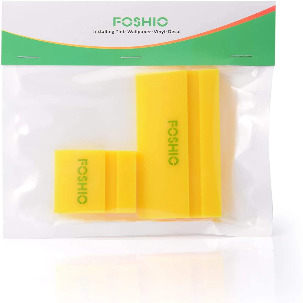 FOSHIO 2pcs Car Tinting Tool Rubber Squeegee Blade Window Tint Film Install Vinyl Wrapping Clean Scraper Water Wiper Snow Shovel |