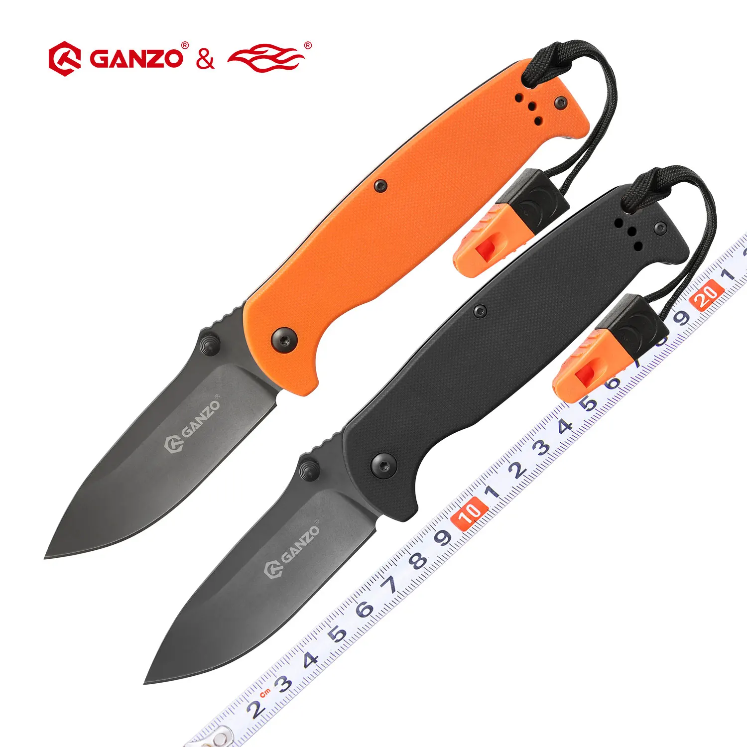 Складной нож Ganzo G7413 440C G10 карманный тактический Клинок с рукояткой и свистком 58