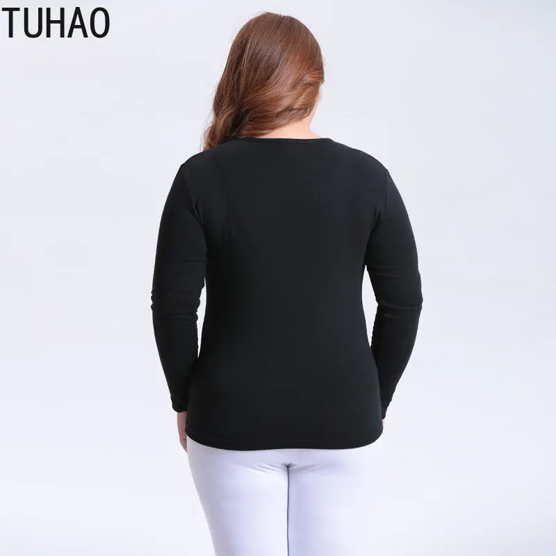 TUHAO Осень Зима Джемпер Блузка Плюс большой размер 6XL 5XL 4XL рубашки топы с высоким воротником Женская одежда WM62