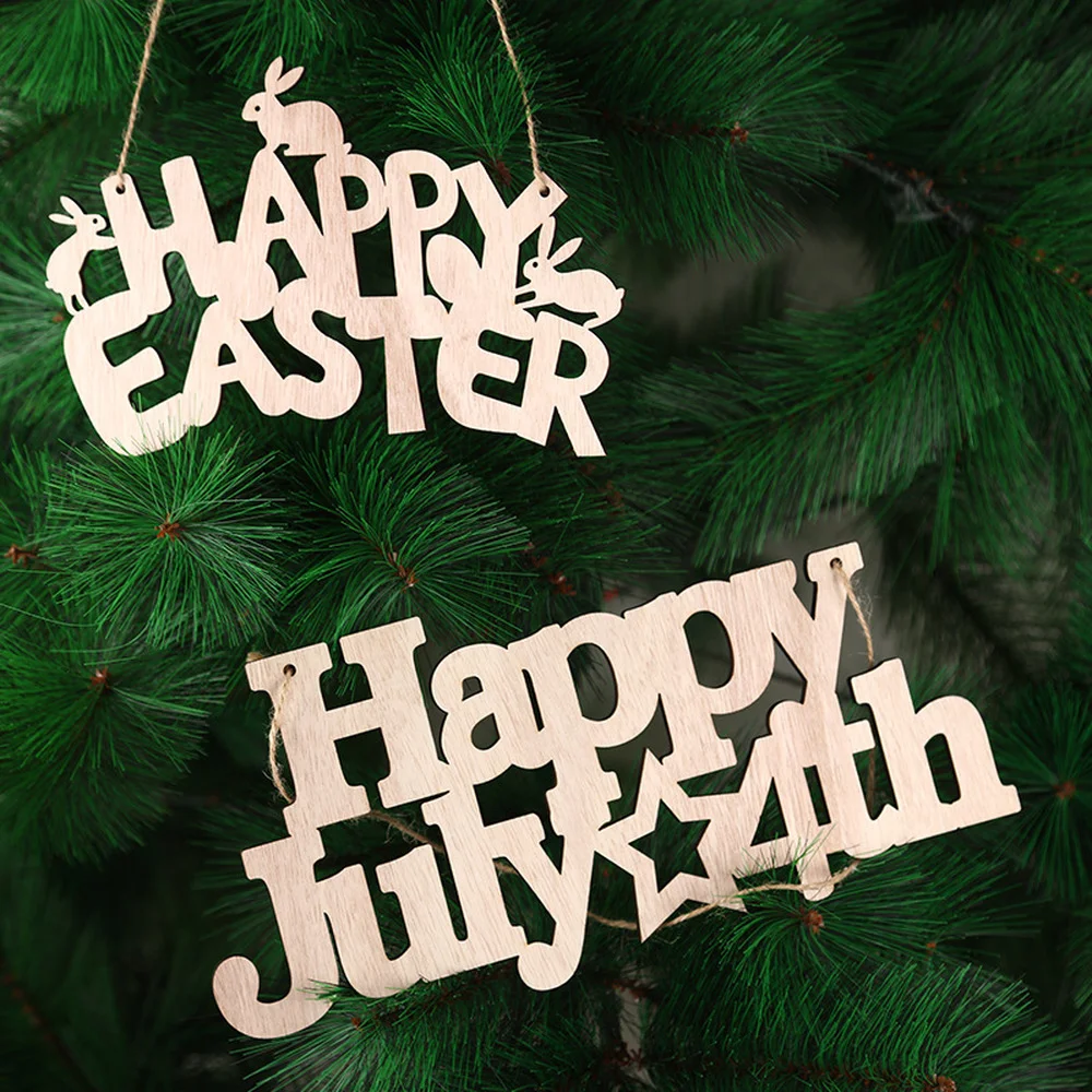 

Easter Decoration for Home Bunny Wooden Listing Ornament DIY Graffiti Easter Listed Party Decor Happy Easter Bunny At The Door