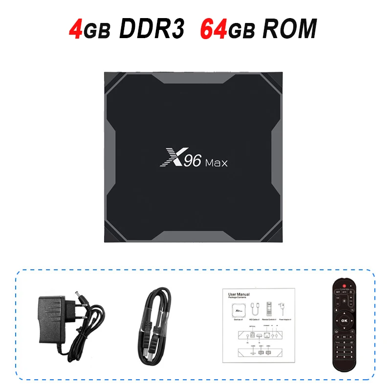 4GB 64GB ТВ-бокс X96Max S905X2 Android 9,0 Smart tv BOX Amlogic четырехъядерный процессор 4 ГБ 32 ГБ 64 Гб 2,4 г 5 ГГц Wifi Bluetooth 1000 м LAN 4K телеприставка - Цвет: 4GB 64GB