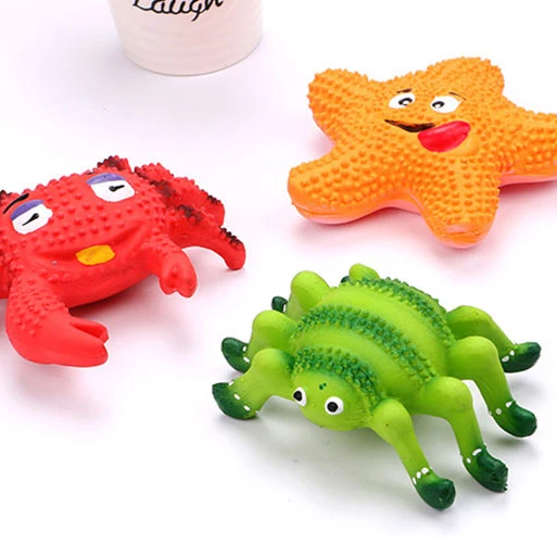 Собака игрушки Жвачки Экстра жесткий резиновый мяч Забавный интерактивный Краб